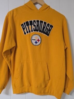 NFL Pittsburgh Yellow Pullover Hoodie with Embroidered Arch